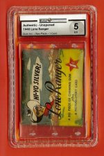 1940 Gum Inc. Lone Ranger Gum Card Unopened Wax Pack GAI 5